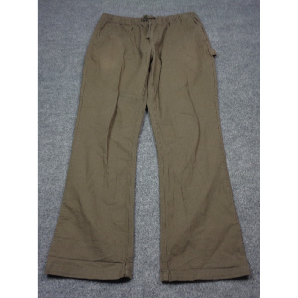 Katin Utility Pants Mens L Brown Pockets Drawstring Carpenter Stretch Canvas
